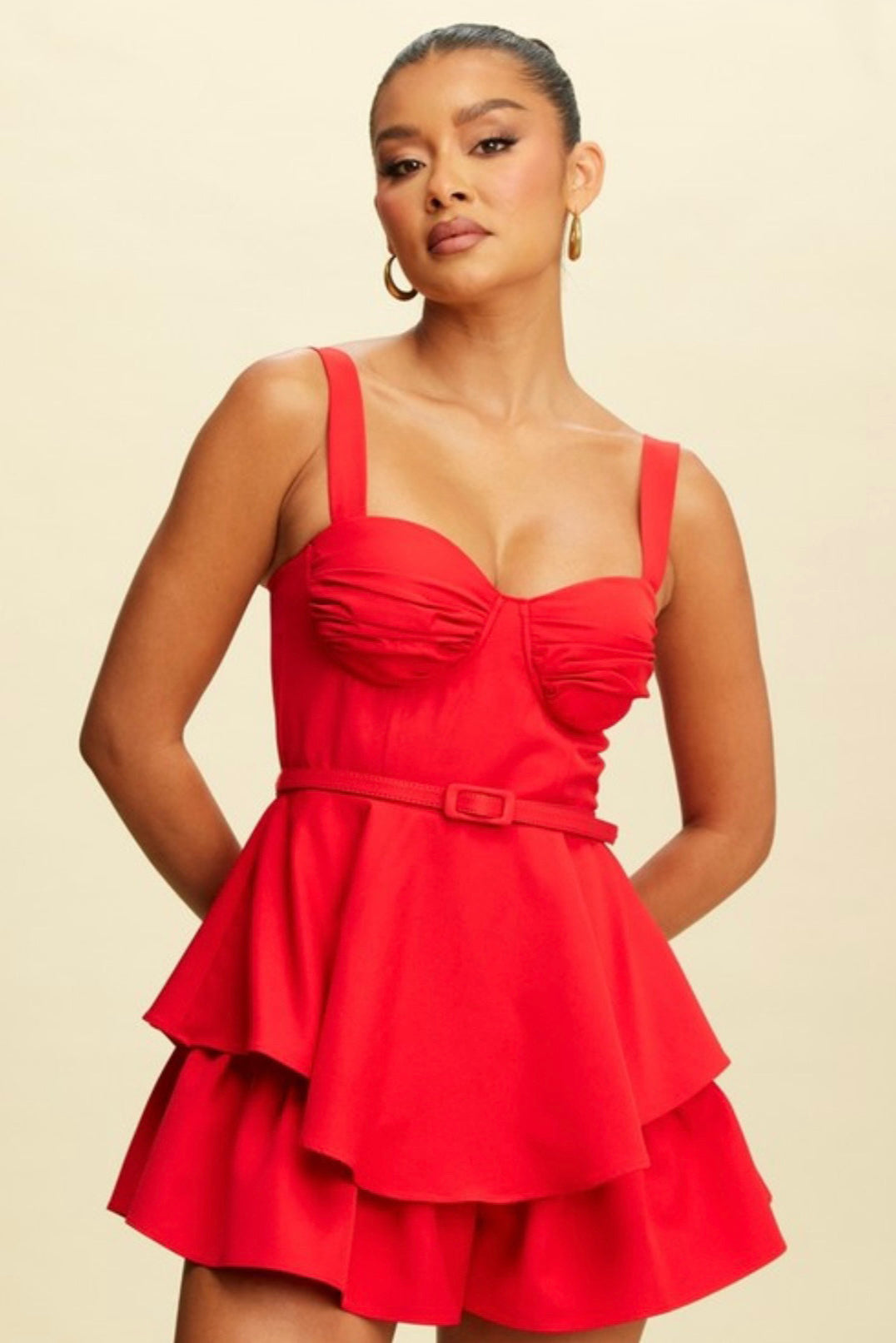 belted romper