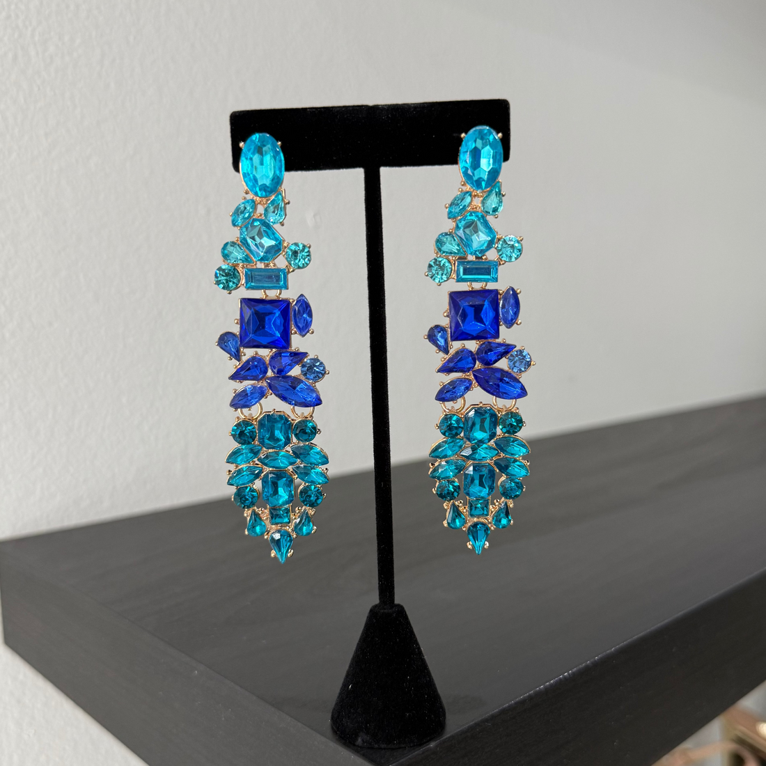 ombre chandelier blue